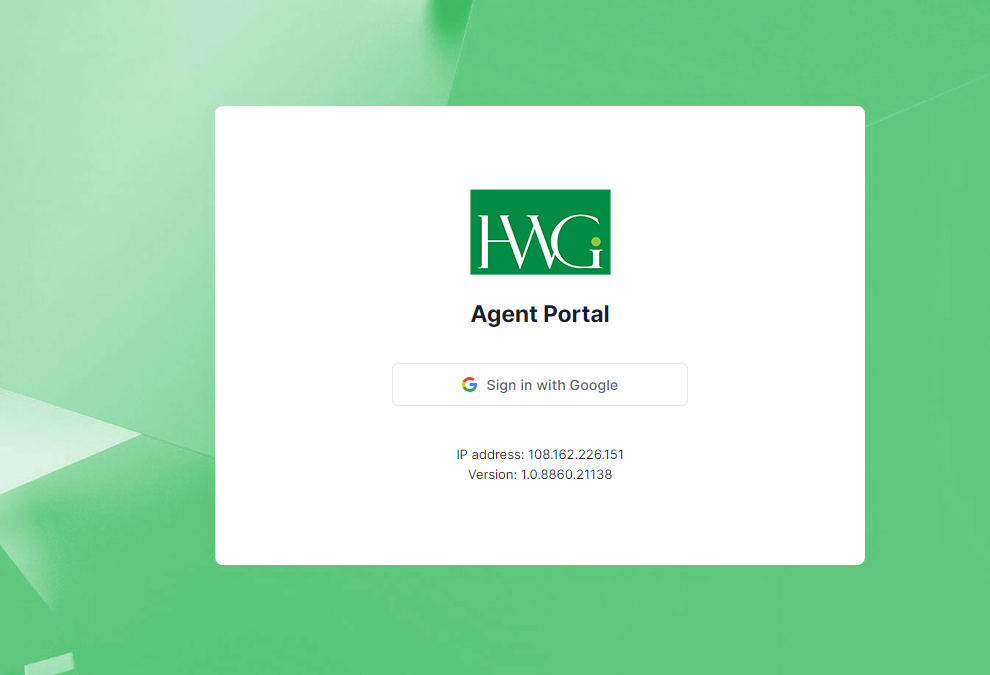 HWG portal login Central Region